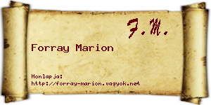 Forray Marion névjegykártya