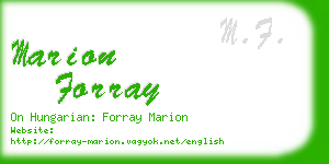 marion forray business card